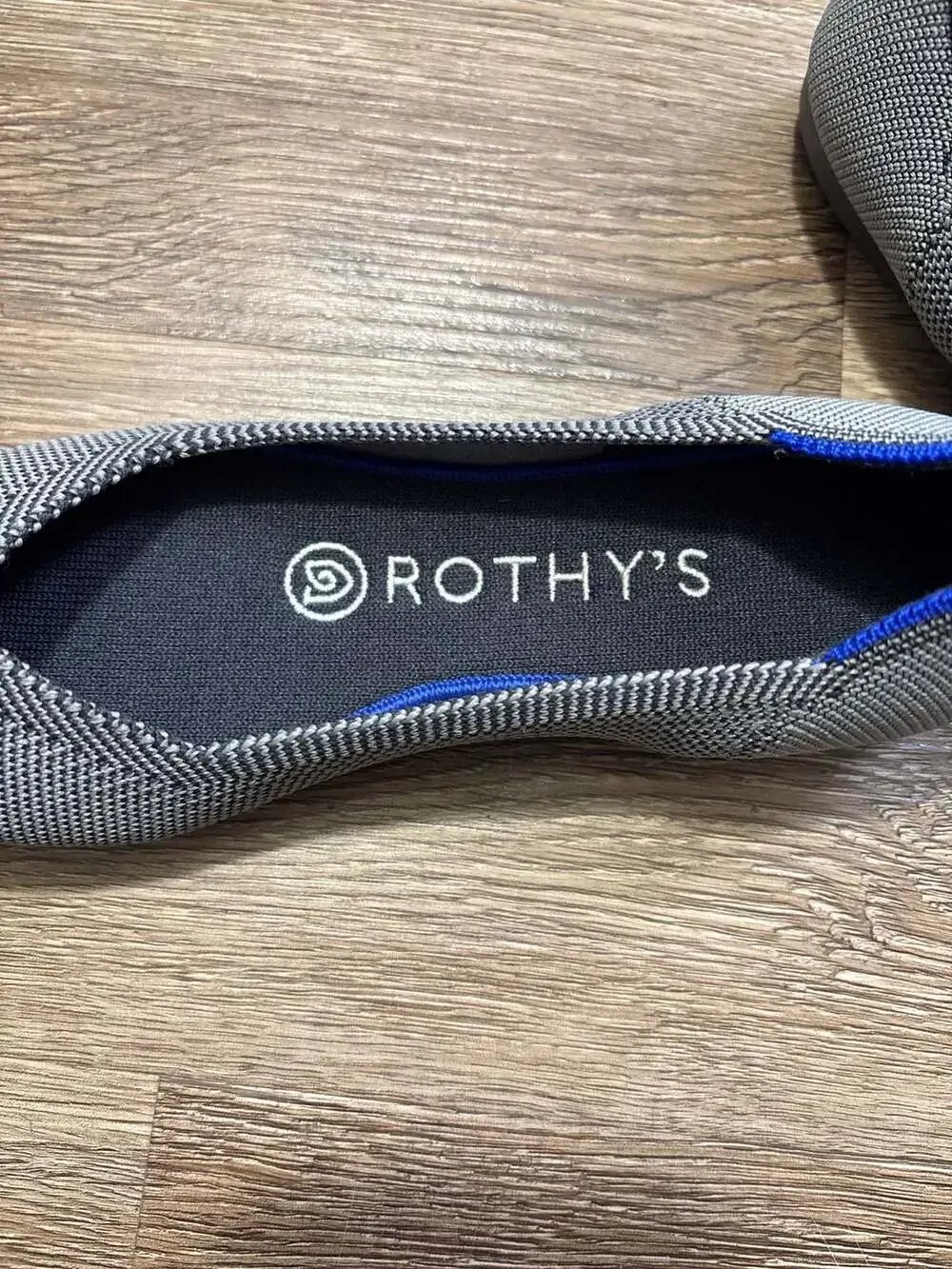 Rothy's The Point Women's Pointed Toe Ballet Flats Grey Birdseye Mesh Size 6 - Picture 2 of 4